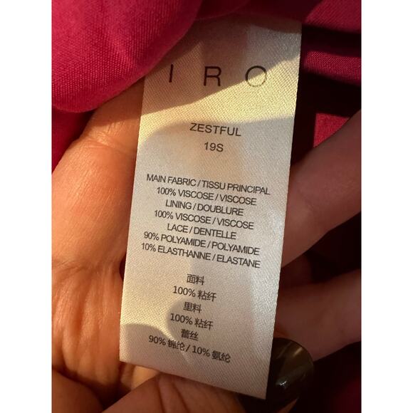 IRO Women's Lace Ruffle Zestful Mini Dress Pink Size 34 NWT Designer Fashion - Picture 6 of 8